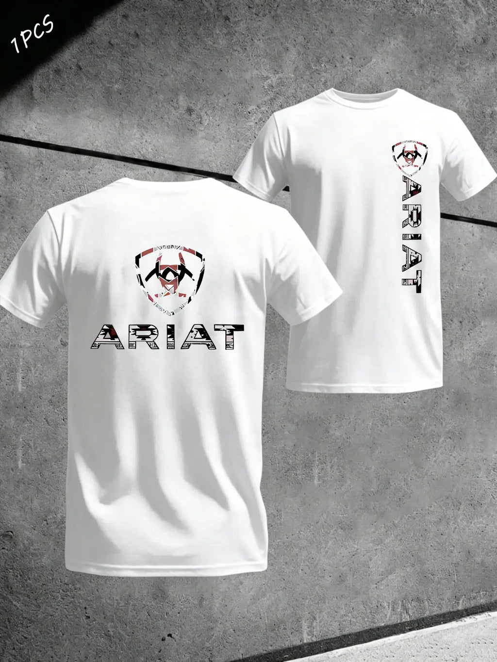 Men's Ariat Print Graphic T-Shirt, Casual Long Sleeve Top, Comfortable Fit for Daily Wear, Ideal for Home & Leisure Activities, Menswear
