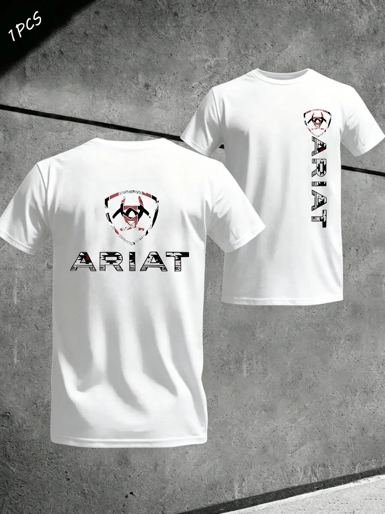 Men's Ariat Print Graphic T-Shirt, Casual Long Sleeve Top, Comfortable Fit for Daily Wear, Ideal for Home & Leisure Activities, Menswear