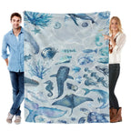 Romantic ocean style whale shark pattern warm blanket children adult nap blanket soft and comfortable suitable for all seasons - View 12