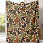 Camouflage Pattern Flannel Blanket, 1 Count Soft Comfortable Warm Napping Throw Blanket, Cool Bedroom Bedding Blankets for Home Office Travel Camping - View 1