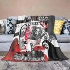 Scream Movie Ghostface Killer Graphic Flannel Blanket - UltraSoft, Anti-Pilling, Compact Size for Travel, Folds Flat Saves Space, Halloween Decor, Spooky Gift Idea, Scream Graphic Sparks Chills - View 4