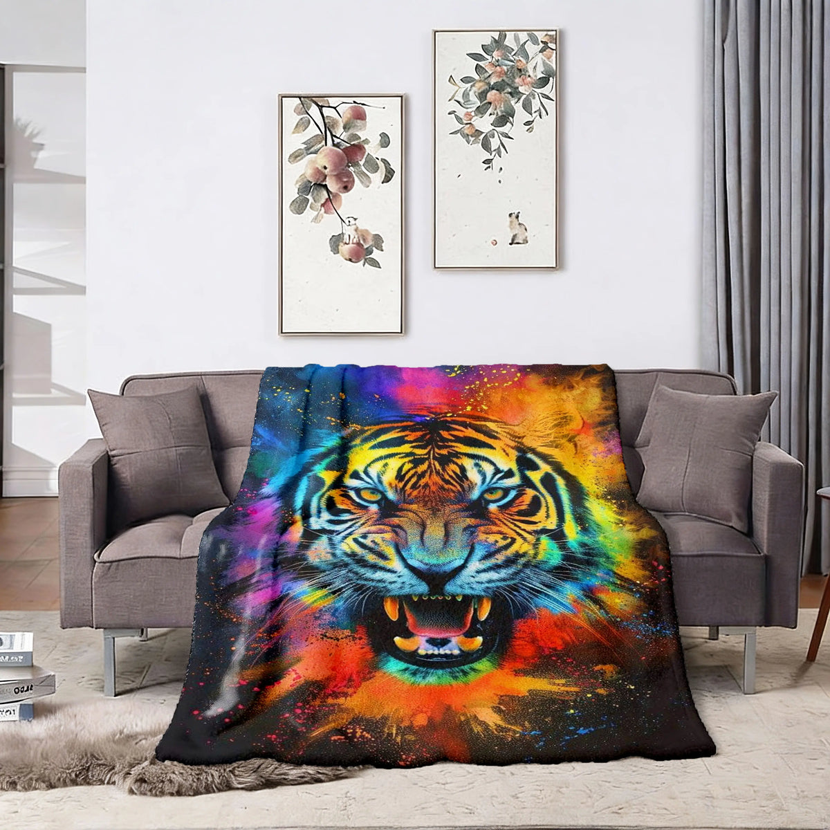Customized Eagle Theme Cozy Flannel Blanket - Soft, Durable, Thick Warm Layer, Fade-Resistant, Flat Weave, Decorative for Cozy Setup, Ideal Blanket Gifts for Adults - View 3
