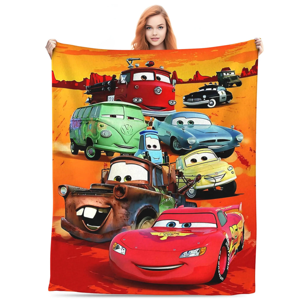 [SummerVibes] DISNEY CLASSIC Cars Movie Fleece Throw Blanket - Cartoon Design, Soft Cozy Blanket for Kids, Teens & Disney Pixar Fans, Perfect for Bed, Couch or Travel - View 1