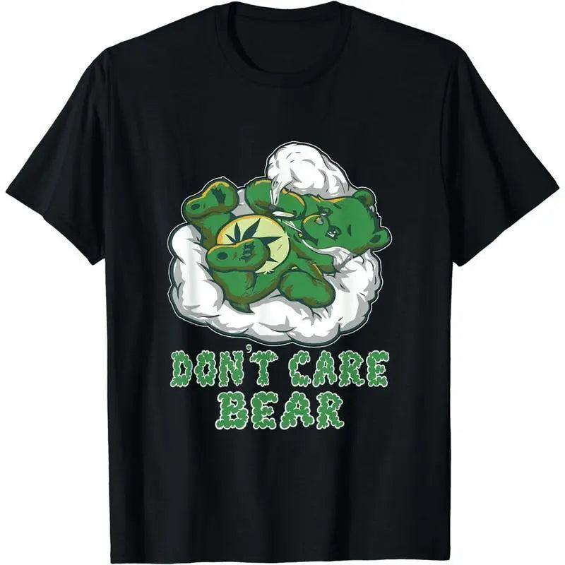 100% Cotton Funny Bear Smoking Weed 4:20 T-Shirt
