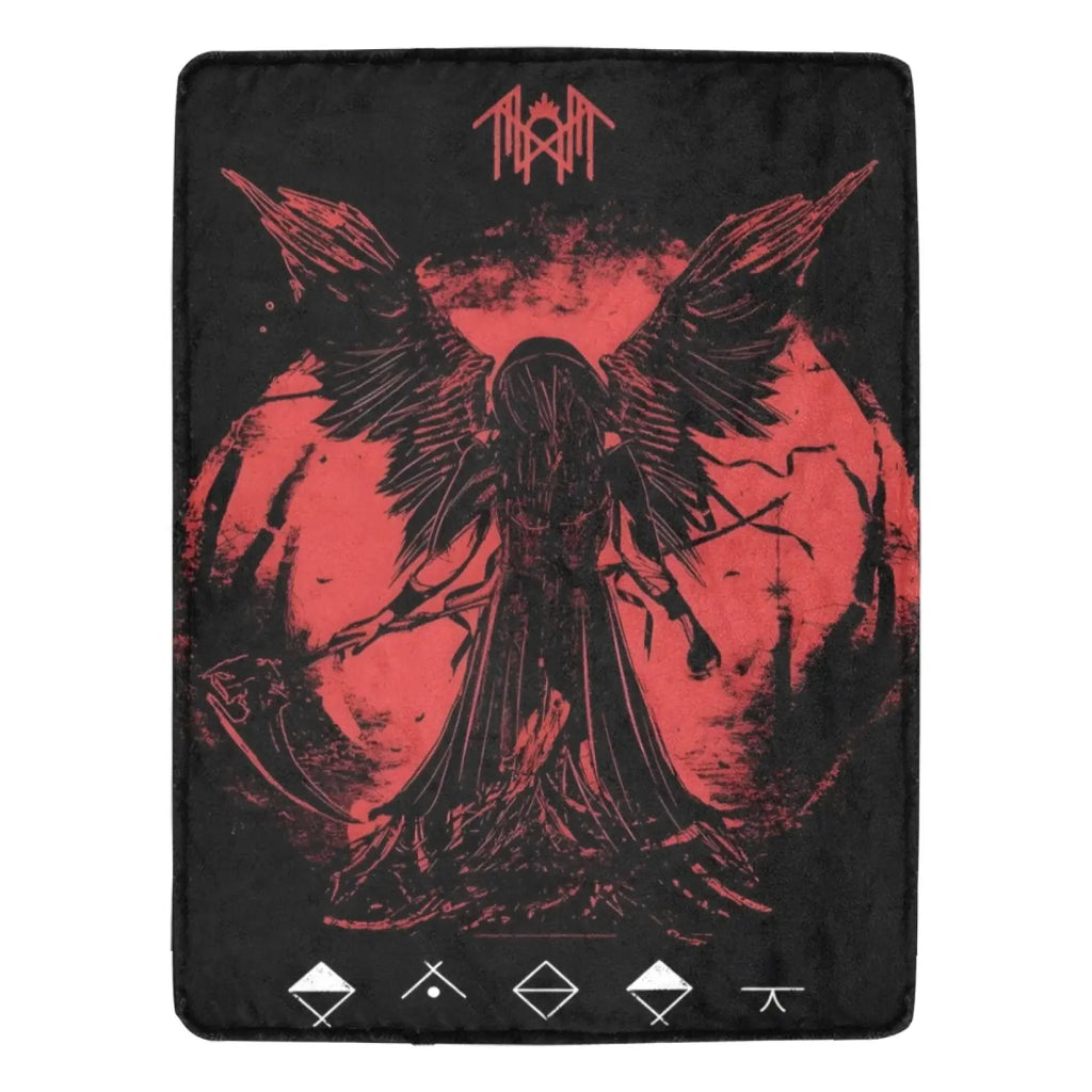 Metal Music Dark Aesthetic Pattern Flannel Blanket, Soft Warm Throw Blanket, Air-conditioned Sofa Bedroom Dorm Couch Office Car Travel Home Blanket, Warm Nap Blanket for Men Women Adults Boys Girls, Birthday Mother's Day Fans Gifts - View 1