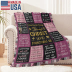 [Summer Sale Deals] Christian Bible Verse Blanket for Women Men, Inspirational Religious Gift for Him Her, 100% Polyester Flannel Blanket, One-Sided Print - View 7