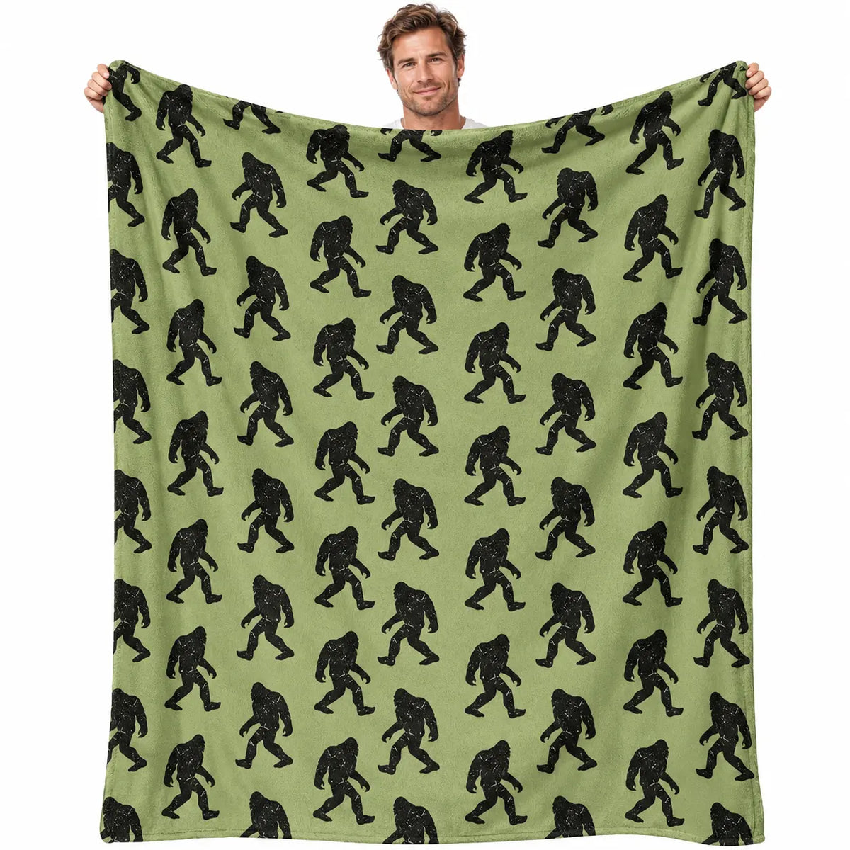 Funny Big Foot Sasquatch Gifts Blanket, Bigfoot Blanket for Men Women, Funny Birthday Unique Sasquatch Gifts, Vintage Flannel Throws Blanket for Bed Sofa Car, Gift for Him, Printed on One Side, Cozy Throw Blankets,Halloween Christmas Gift - View 1