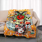 3dED- HARDY Tattoo Tiger Skull Blanket Living Room Bedroom Sofa Soft and Comfortable Warm Blanket Office Leisure Blanket - View 23