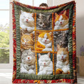 Cat Pattern Flannel Blanket, 1 Count Soft Comfortable Cozy Graphic Throw Blanket with Storage Bag, Air-conditioned Room Blanket, Warm Nap Blanket for Home Office Travel, Cozy Blankets - View 1