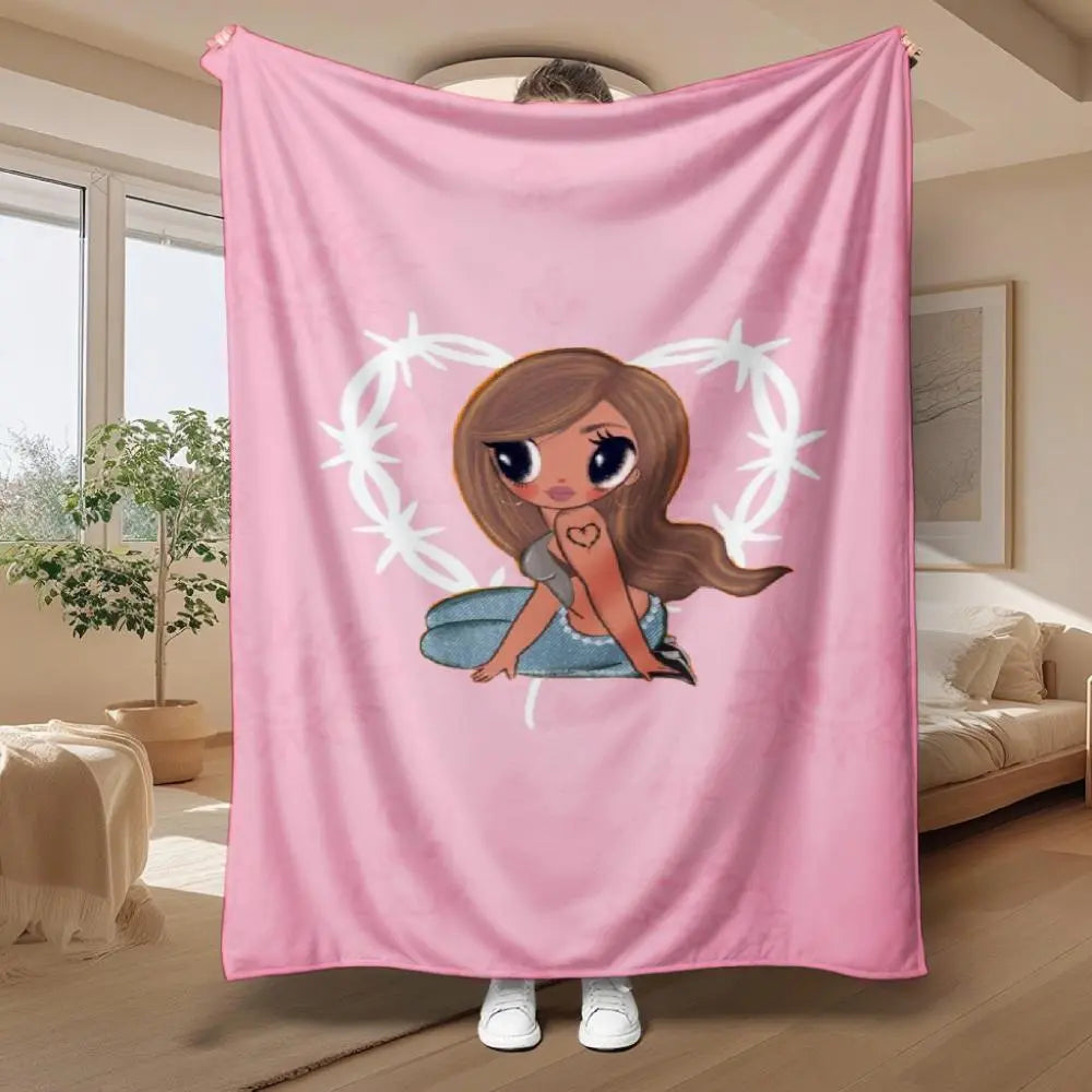 Soft Flannel Warmth & Relax Throw Blanket with Mañana Será Bonito Graffiti Art, Cartoon Pattern, Machine Washable - Ideal for Home Bedroom, Outdoor Camping, Warmth Throws, Relax Throws - View 3