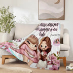 Christian Print Throw Blanket - Fluffy, Soft Cozy Cartoon Printed Jesus & Kids Design, Ultra Plush Lightweight, Floral Scripture, Machine Washable Blanket for Bed, Christmas Easter Gift - View 6