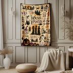 Comfortable Halloween Three Witches & Pumpkin Print Flannel Blanket, Soft Warm Anti-Pilling Cozy Throw, Ideal Fall & Winter Gift, Fall Blankets - View 9