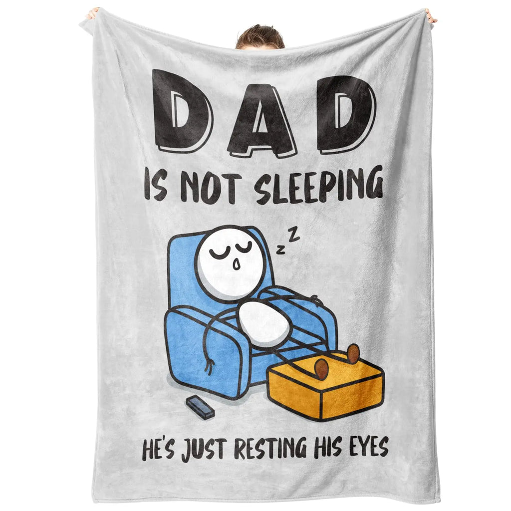 【Father's Day】Funny Birthday Gift for Dad Husband, Dad Is Not Sleeping Flannel Blanket, Fathers Day Dads Gifts From Daughter Son, Super Soft Throws Blanket for Couch and Napping - View 10