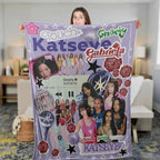 Katseye Beautiful Chaos Tour Blanket - 100% Brushed Flannel Fleece, Ultra Soft, Breathable, Plush, Lightweight, HD Print Throw for Bedroom/Couch, Christmas Gift for Kpop Fans, Aesthetic Merch Decor - View 3