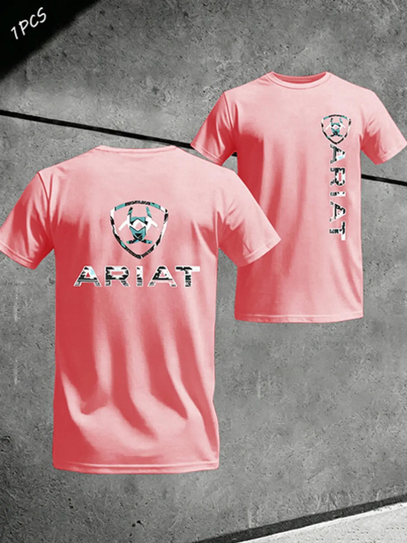 Men's Ariat Print Graphic T-Shirt, Casual Long Sleeve Top, Comfortable Fit for Daily Wear, Ideal for Home & Leisure Activities, Menswear