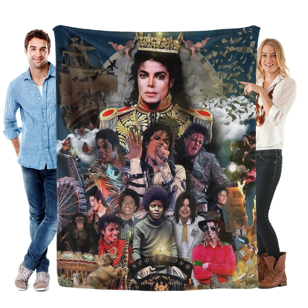 Michael Jackson King Of Pop Vintage Flannel Throw Blanket - Ultra Soft, Cozy Warm - for Bedroom, Couch, Travel - Perfect Gift for Pop Fans, Gifts for Him - Aesthetic Room Decor - View 11