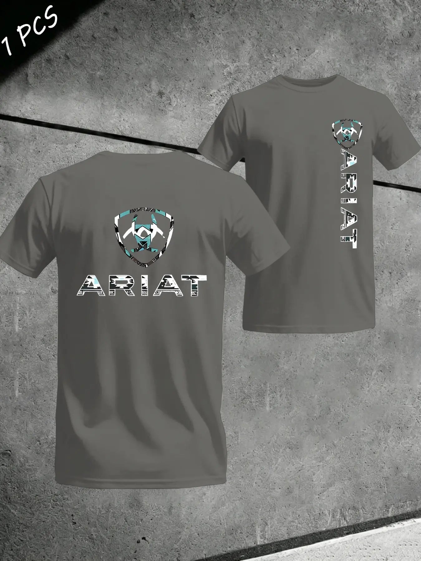 Men's Ariat Print Graphic T-Shirt, Casual Long Sleeve Top, Comfortable Fit for Daily Wear, Ideal for Home & Leisure Activities, Menswear