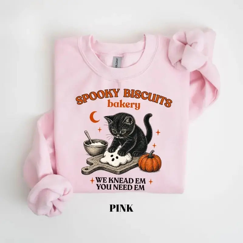 Kitty Biscuits Halloween Sweatshirt Black Cat Crewneck in Multiple Colors