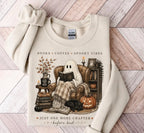 Cozy Ghost Reading T-Shirt or Sweatshirt with Books & Coffee