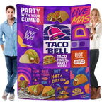Taco Bell Themed Ultra-Soft Heavyweight Flannel Blanket, Queen Size, Multi-Use Throw for Sofa, Bed & Travel, Quality Home Decoration & Holiday Gift Idea summerwins - View 12