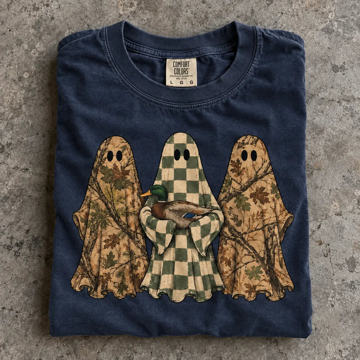 Hunting Season Ghosts Comfort Colors Camo Mallard Tee