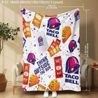 Taco Bell Themed Ultra-Soft Heavyweight Flannel Blanket, Queen Size, Multi-Use Throw for Sofa, Bed & Travel, Quality Home Decoration & Holiday Gift Idea summerwins - View 2