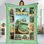 Trash Truck Fleece Blanket Trash Truck Blanket Trash Truck Birthday Gifts Trash Truck Gift Blanket - View 1