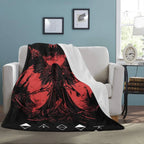 Metal Music Dark Aesthetic Pattern Flannel Blanket, Soft Warm Throw Blanket, Air-conditioned Sofa Bedroom Dorm Couch Office Car Travel Home Blanket, Warm Nap Blanket for Men Women Adults Boys Girls, Birthday Mother's Day Fans Gifts - View 2