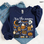 Tis The Season Halloween Sweatshirt, Cute Fall Graphic Tee, Pumpkin Witch Shirt, Trendy Halloween Gift Top,  Unisex Womenswear