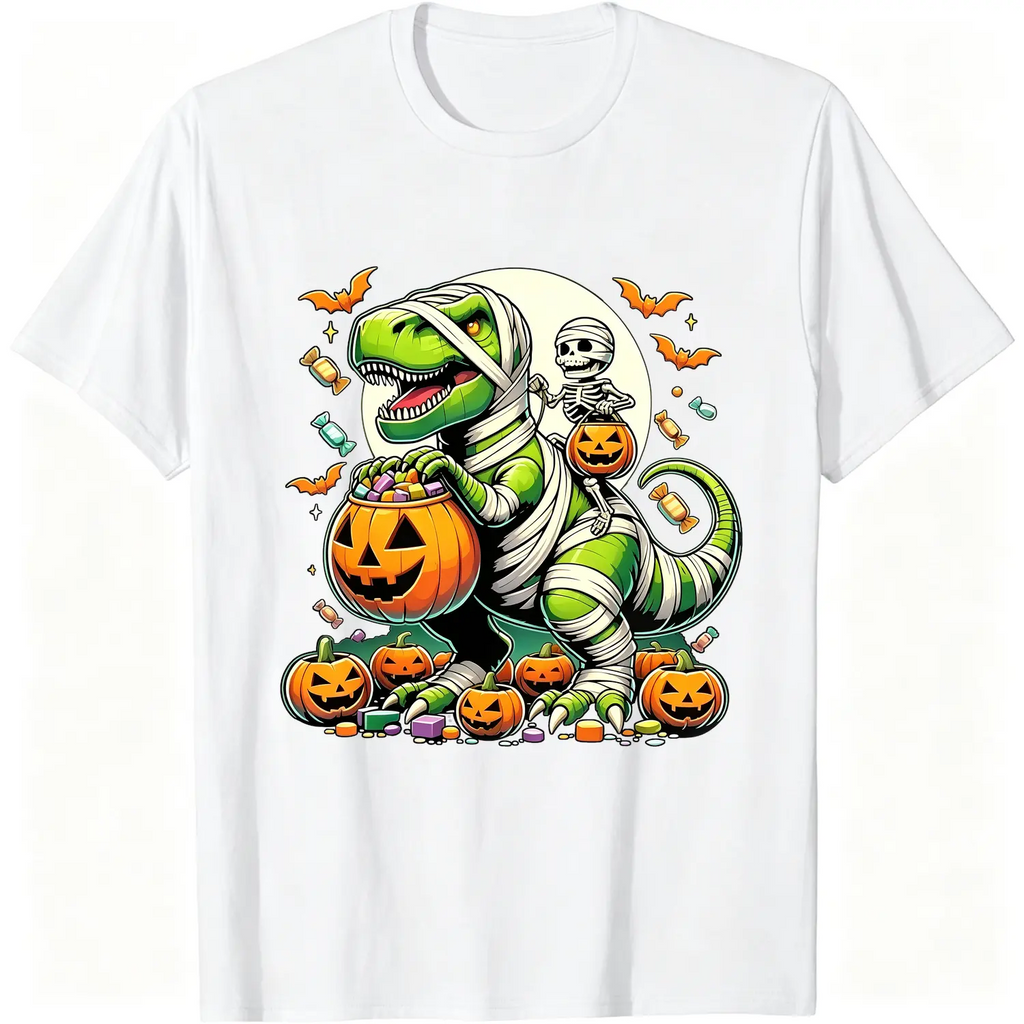 Kids' Halloween Funny T Rex Dinosaur Mummy T-Shirt Boys Trick Treat Costume