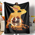 Sunset Pirate Ship Silhouette Print Flannel Fabric Throw Blanket - Soft, Lightweight, Breathable, Anti-Pilling, Wrinkle-Resistant, Multi-Size - Cozy Setup Gift Decor for Sofa, Camping, Daily Office Life (TikTok Shop Spring Glow Up) - View 1