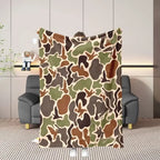 Vintage Mallard Duck Camo Flannel Throw Blanket - Retro Look Animal Graphic Throw Blankets, Cozy Warm Wrinkle Resistant Decor, for Camping & Hunting Cabin Cozy Setup, Vintage Home Decor#OutdoorVibeDecor - View 12