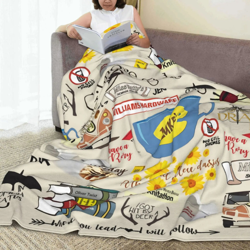 Gil-more Girls Throw Blanket Flannel Blanket Ultra-Soft Fleece Throw Cozy Fuzzy Plush Flannel Blanket Suitable for All Seasons Couch Bed Living Room Sofa Bedroom Chairs Dorm Birthday Valentine's Day Christmas Gifts - View 2