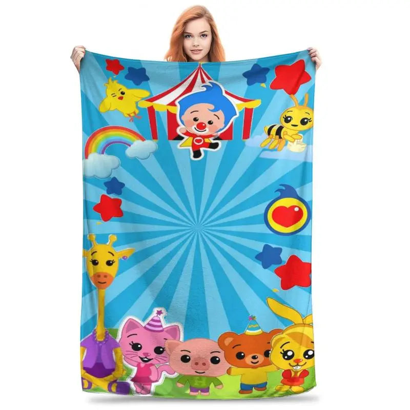 Plim Plim Blanket Cozy cartoon blanket with Plim Plim enjoying a fun circus ride, flannel material makes it perfect for chilling Children's Blankets - View 19