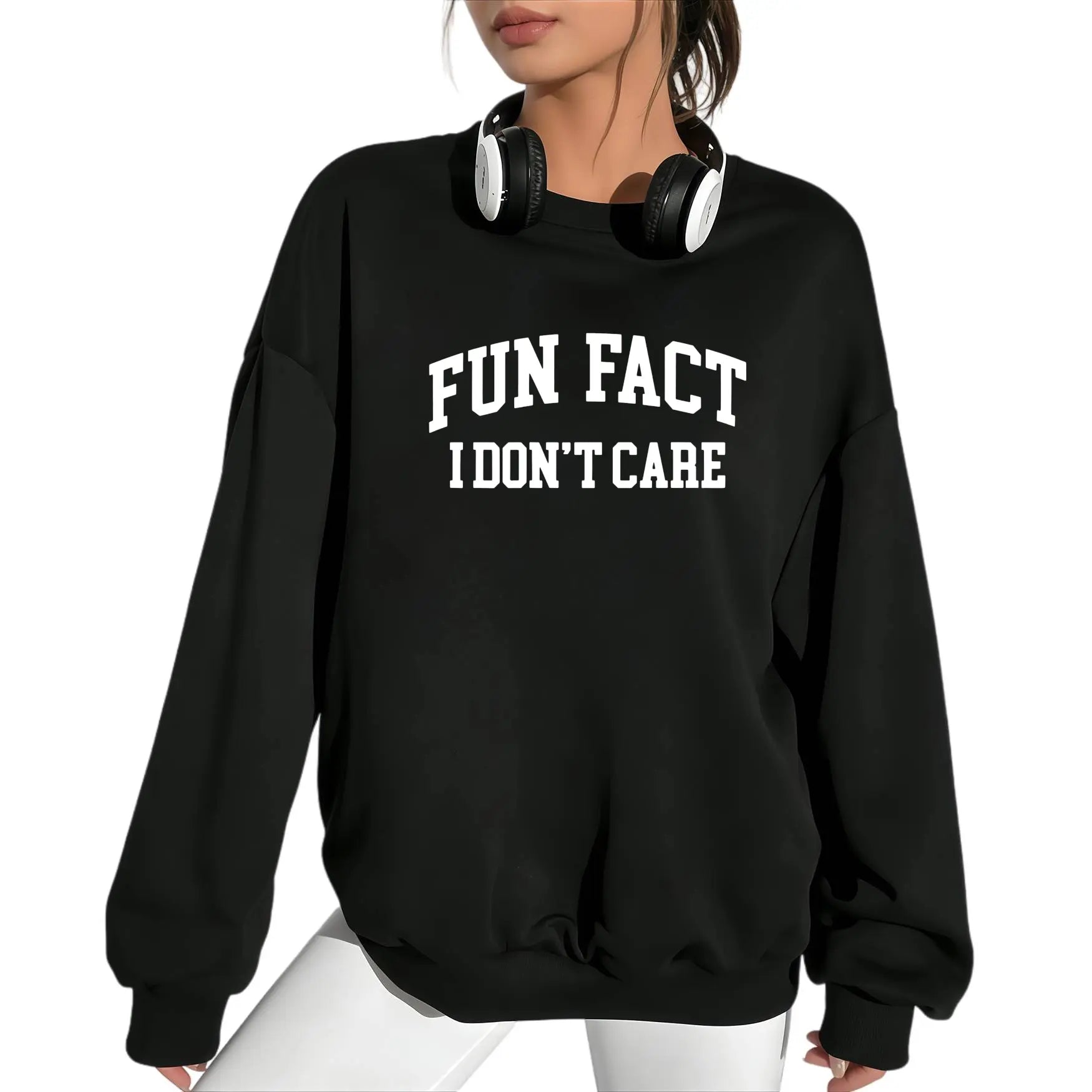 Fun Fact I Don’t Care Sweatshirt - Sarcastic College Style