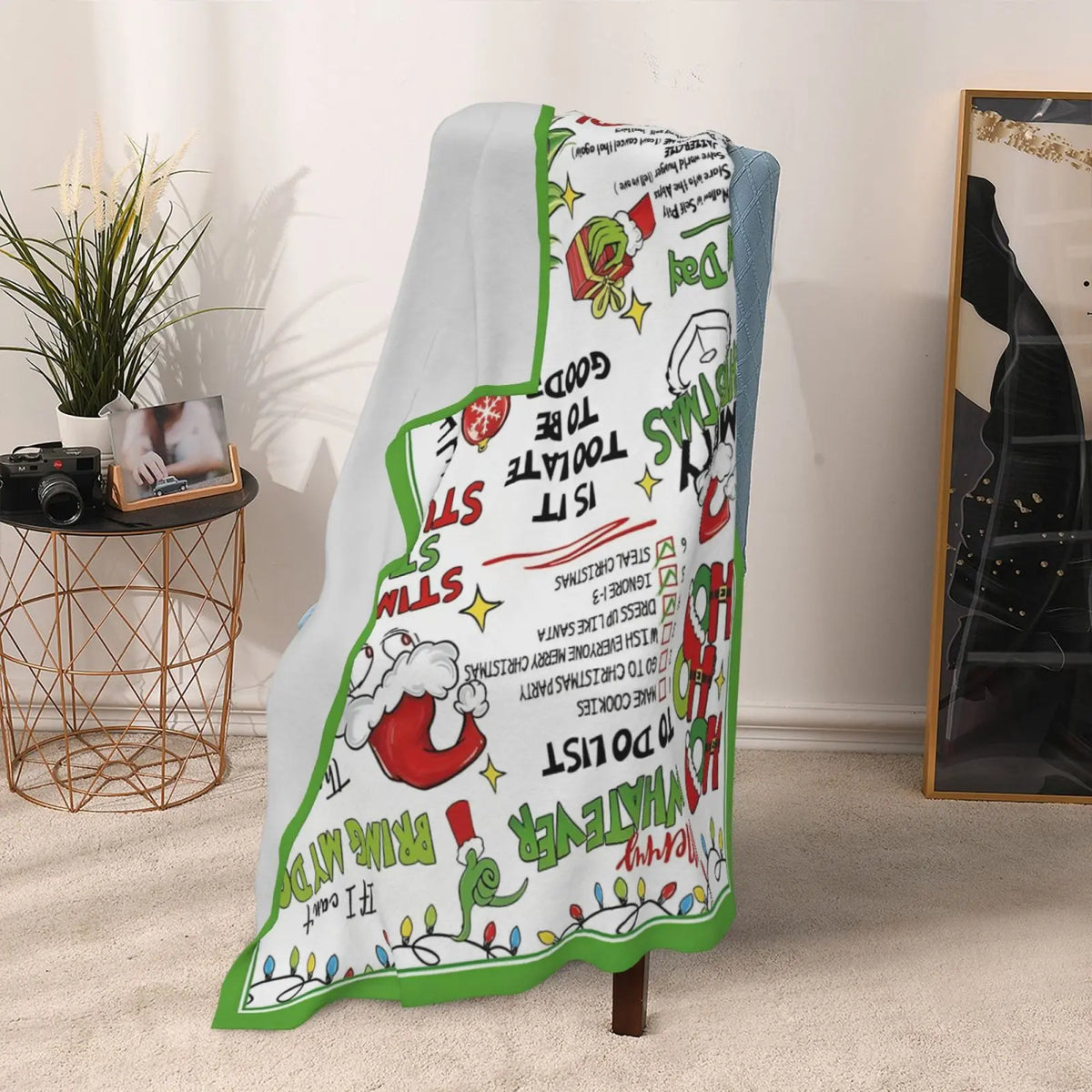 Funny Merry Christmas Flannel Throw Blanket, Funny Xmas Tree Birthday Gifts for Kids Men Women, Winter Holiday Soft Blankets for Bedding Sofa Home Decor Gift Idea - View 3