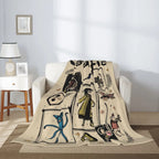Cartoon Movie Animal Collage Flannel Plush Throw Blanket - Allover Print, All-Season Cozy Gothic Fleece, Cartoon Graphic Throw for Horror Movie Fans (Halloween, Birthdays Gifts), Flannel Plush Throws, Allover Print Blankets - View 2