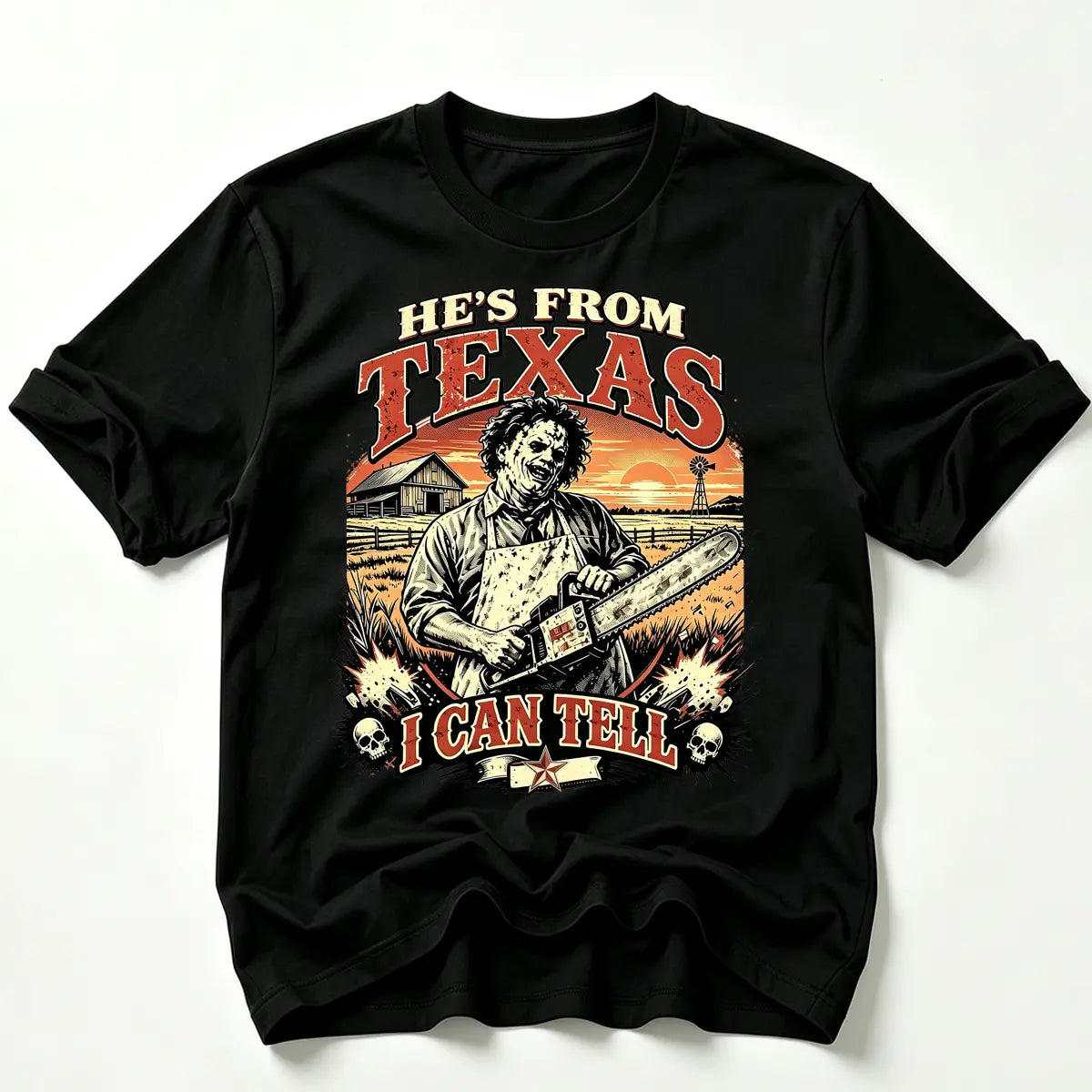 Texas Movie Graphic T-Shirt - Halloween Regular Fit Tee, Spooky Season Fan Top - View 17