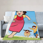 PAUSEBOLL [Summer Vibes] Plush Flannel Anime Blanket - Cozy Throw with Playful Look, Home Decor Piece, Blankets for Sofa, Suitable for Bed & Office Use, Ideal Gift - View 7