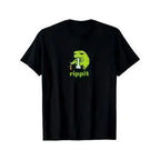 Funny Rippit  Frog Unisex T-Shirt Black