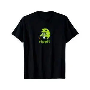 Funny Rippit  Frog Unisex T-Shirt Black